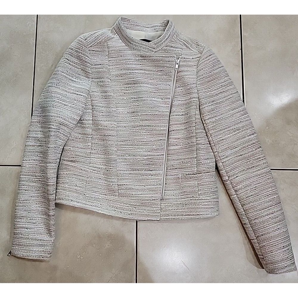 J Crew Womens Asymmetrical Blazer Jacket Style B9562 Zipper‎ Size 4 lined